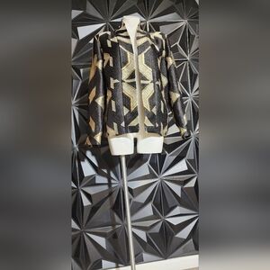 Chicos Black and Gold Women's duster